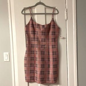 Akira Pink Plaid Mini-Dress